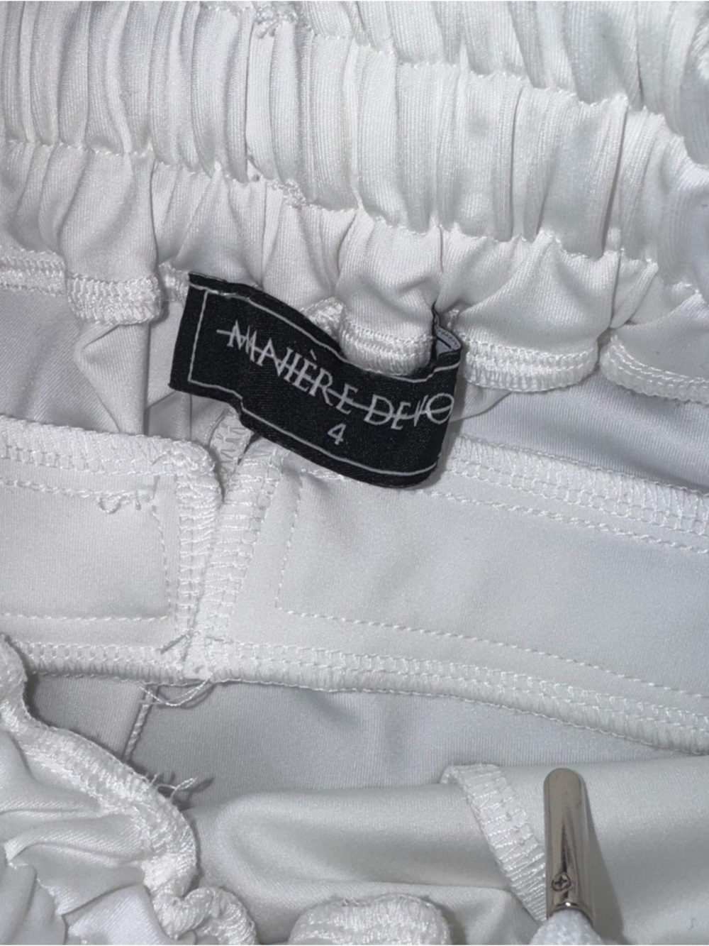 Manière De Voir White Cargo Jogger Pants Size 4 NWOT Luxe Streetwear - Picture 4 of 8
